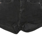 LEVI'S Womens Shorts Black Denim XS W26 Classic Fit Casual Roll Hem
