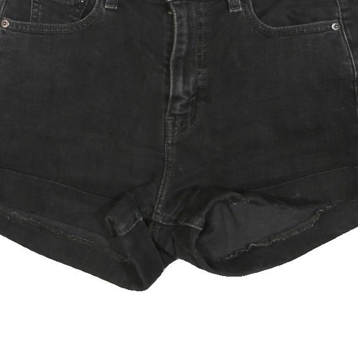 LEVI'S Womens Shorts Black Denim XS W26 Classic Fit Casual Roll Hem