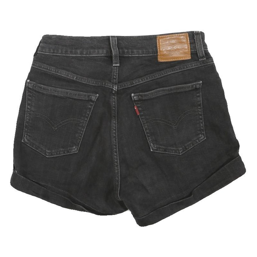 LEVI'S Womens Shorts Black Denim XS W26 Classic Fit Casual Roll Hem
