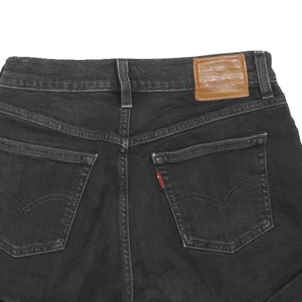 LEVI'S Womens Shorts Black Denim XS W26 Classic Fit Casual Roll Hem
