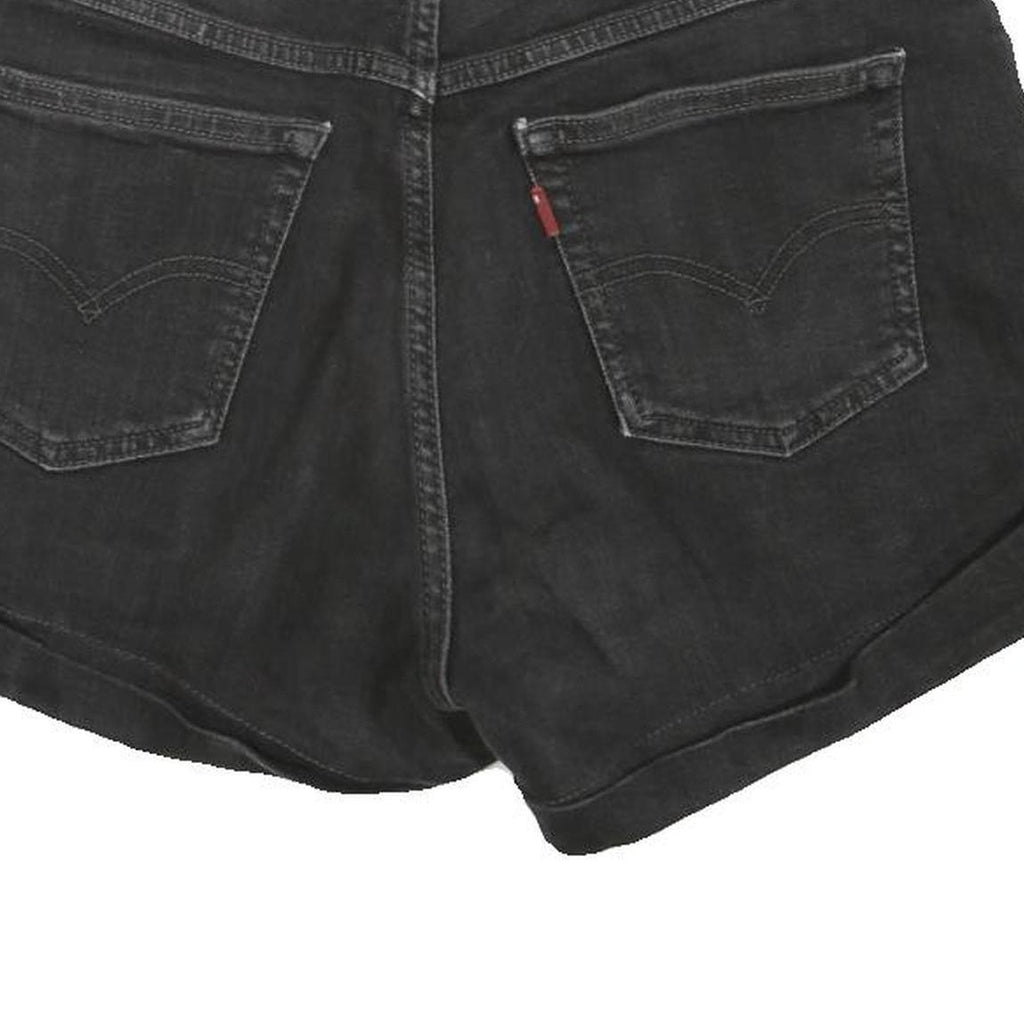 LEVI'S Womens Shorts Black Denim XS W26 Classic Fit Casual Roll Hem