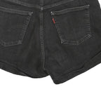 LEVI'S Womens Shorts Black Denim XS W26 Classic Fit Casual Roll Hem