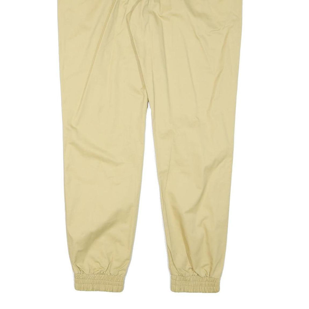 INCERUN Mens Cotton Blend Beige Relaxed Tapered Trousers W36 L31 Elastic Hem Zip