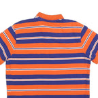 CHAPS Mens Orange & Blue Striped Short Sleeve Polo Shirt XL Classic Cotton Blend