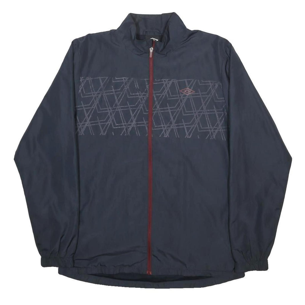 UMBRO Mens Navy Blue Polyester Track Jacket L Zip Lightweight