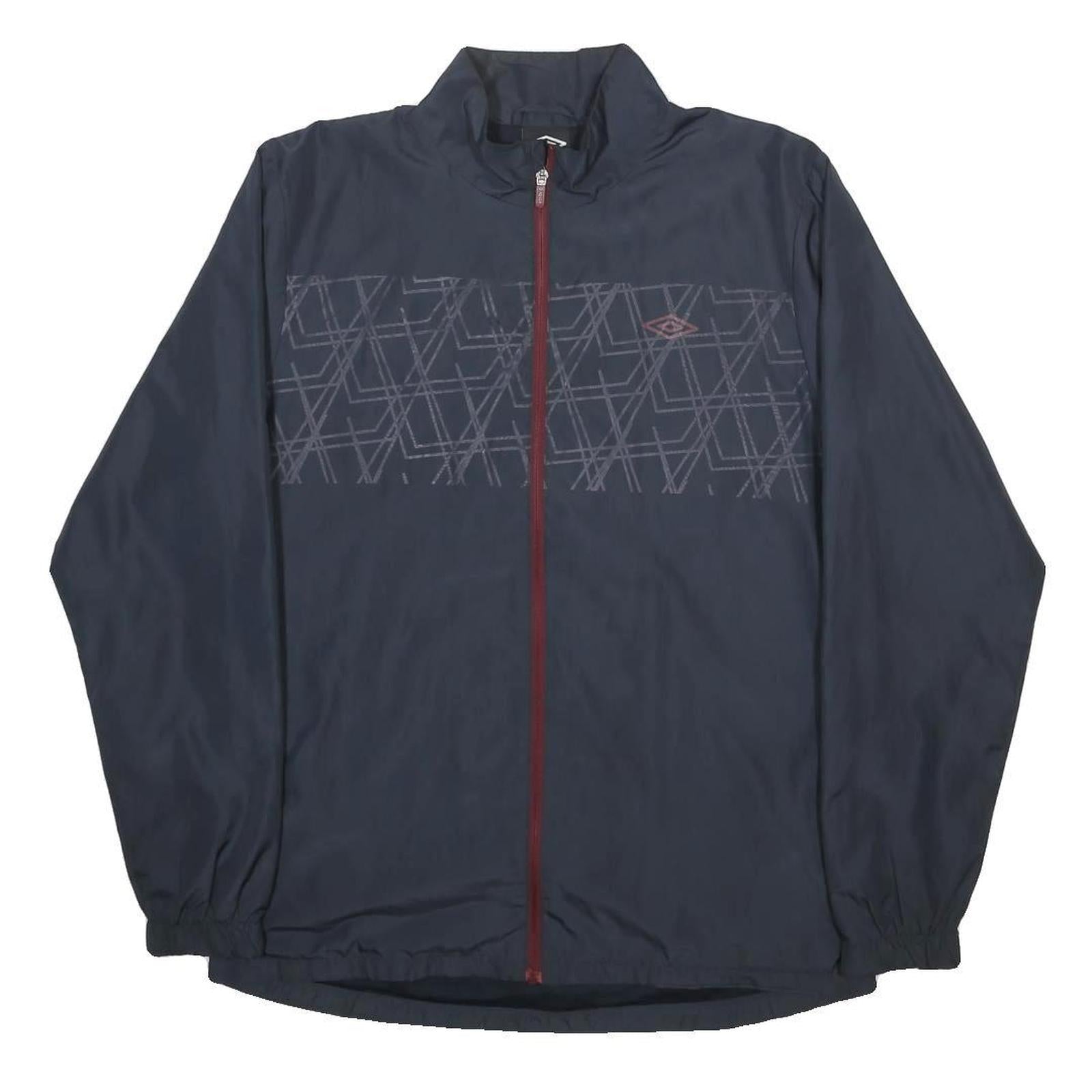 UMBRO Mens Navy Blue Polyester Track Jacket L Zip Lightweight
