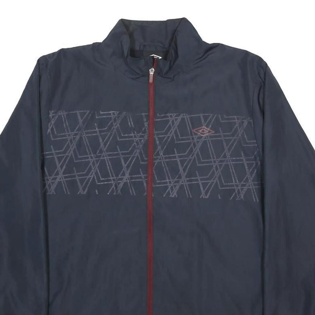 UMBRO Mens Navy Blue Polyester Track Jacket L Zip Lightweight