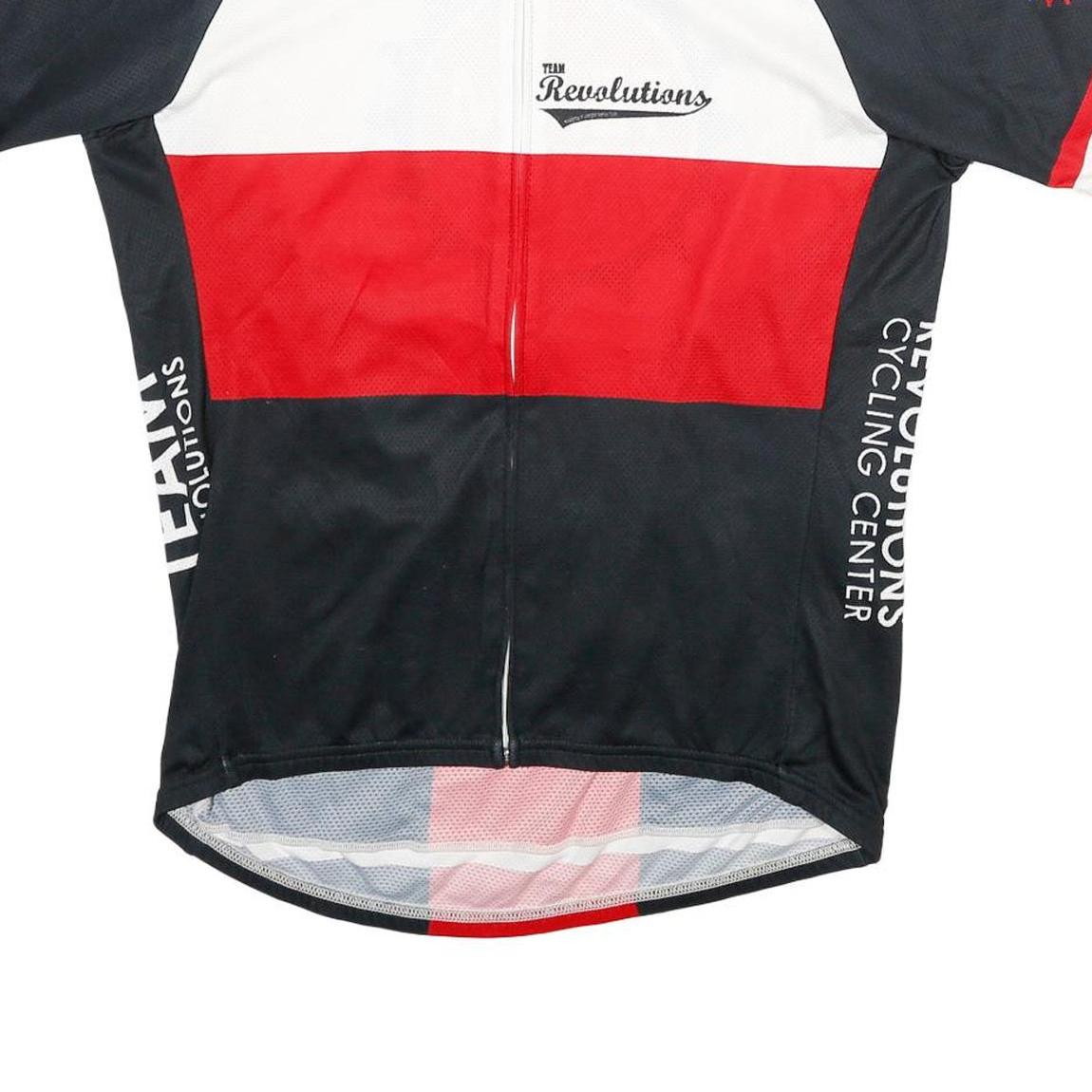 VOLEA Mens Black & White & Red Cycling T-Shirt XL Short Sleeve Crew Neck Team