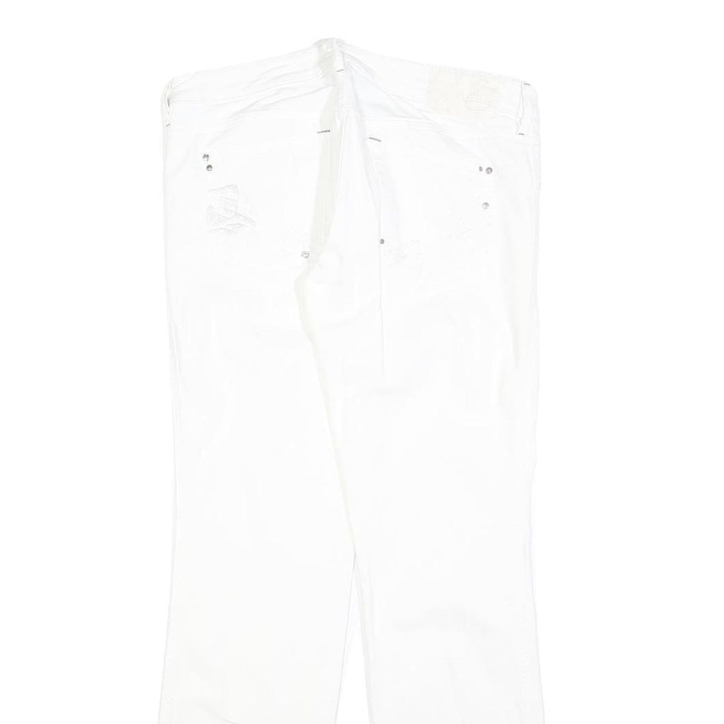 DIESEL Womens Regular Fit White Denim Jeans W32 L30 Cotton Blend Zip
