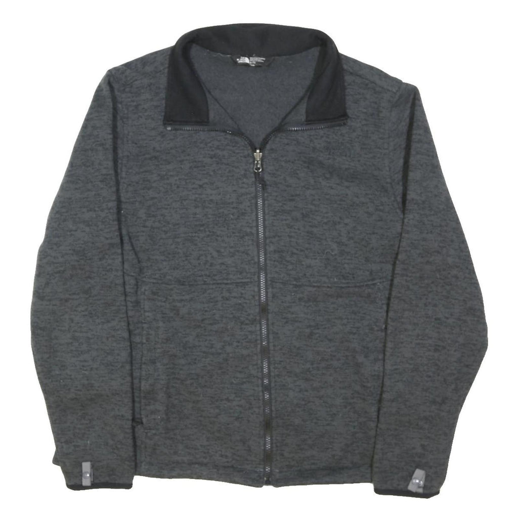 THE NORTH FACE Womens Grey Black Zip Jacket XL Cotton Blend Plain Outdoor
