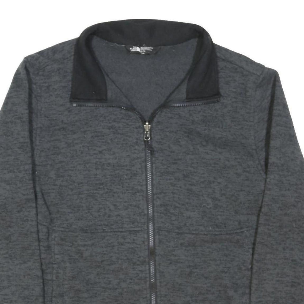 THE NORTH FACE Womens Grey Black Zip Jacket XL Cotton Blend Plain Outdoor
