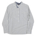 TOMMY HILFIGER Womens White & Grey Striped Shirt Long Sleeve Collared L Cotton