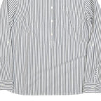 TOMMY HILFIGER Womens White & Grey Striped Shirt Long Sleeve Collared L Cotton