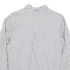 TOMMY HILFIGER Womens White & Grey Striped Shirt Long Sleeve Collared L Cotton