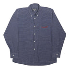 TIMBERLAND Mens Blue Check Shirt M Button Collar Long Sleeve Cotton Blend Casual