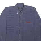 TIMBERLAND Mens Blue Check Shirt M Button Collar Long Sleeve Cotton Blend Casual