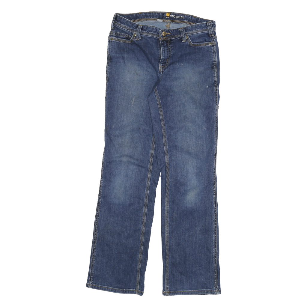 CARHARTT Womens Regular Fit Blue Denim Jeans W28 L30 Workwear Zip Pockets