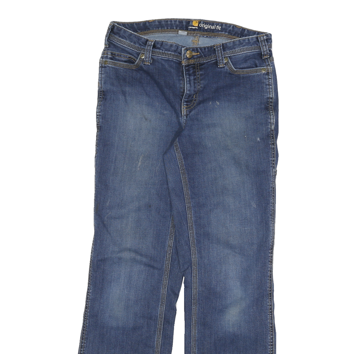 CARHARTT Womens Regular Fit Blue Denim Jeans W28 L30 Workwear Zip Pockets