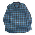 NAUTICA Mens Blue & Brown Check Shirt XL Classic Fit Cotton Long Sleeve Button