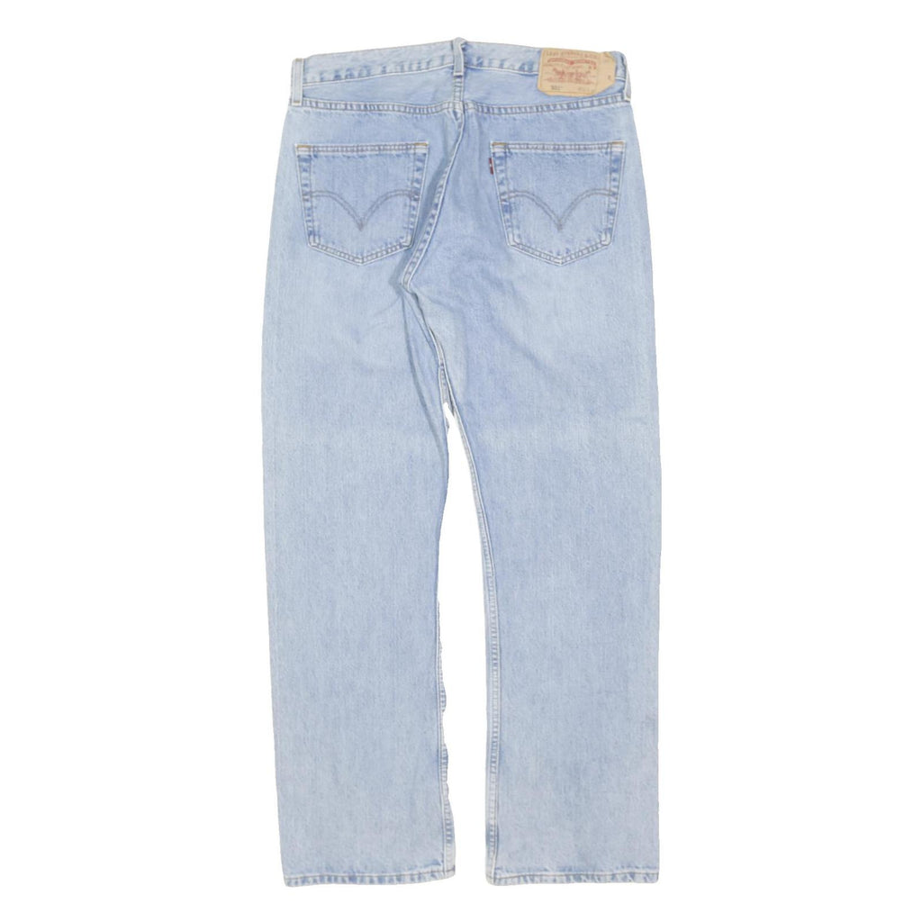 LEVI'S 501 Mens Jeans Blue Regular Straight Denim Light W32 L41 Classic Button