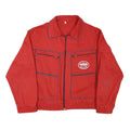 Mens Red Workwear Cotton Blend Zip Jacket L Logo Beer Commerce Plain