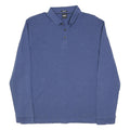 BOSS HUGO BOSS Mens Blue Long Sleeve Plain Polo Shirt XL Cotton Blend Classic