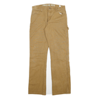 DICKIES Mens Cotton Blend Beige Regular Fit Straight Leg Trousers W30 L31