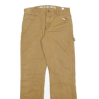 DICKIES Mens Cotton Blend Beige Regular Fit Straight Leg Trousers W30 L31