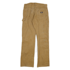DICKIES Mens Cotton Blend Beige Regular Fit Straight Leg Trousers W30 L31
