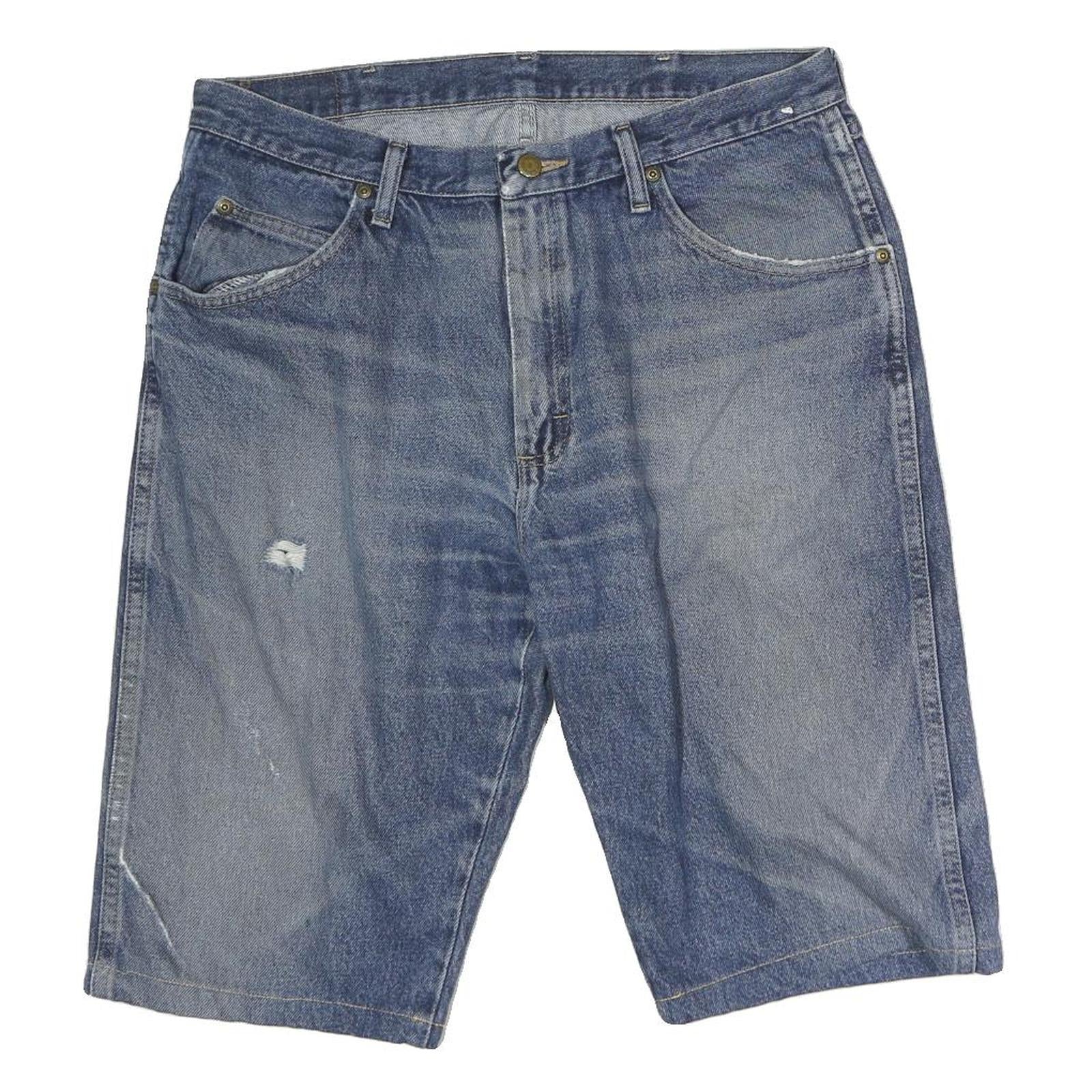 WRANGLER Mens Denim Blue Shorts M W34 Casual Cotton Pockets