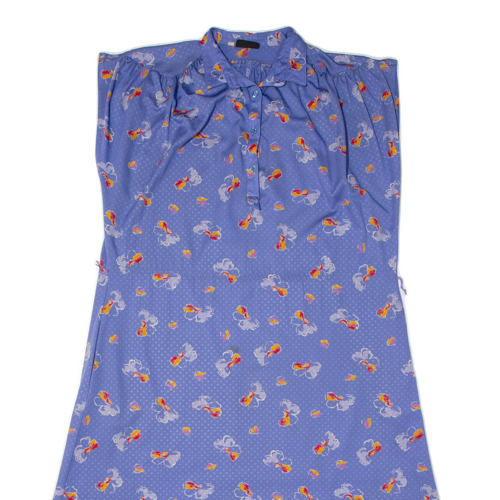 CHANTAL Womens A-Line Dress Blue Fair Isle Sleeveless Midi M