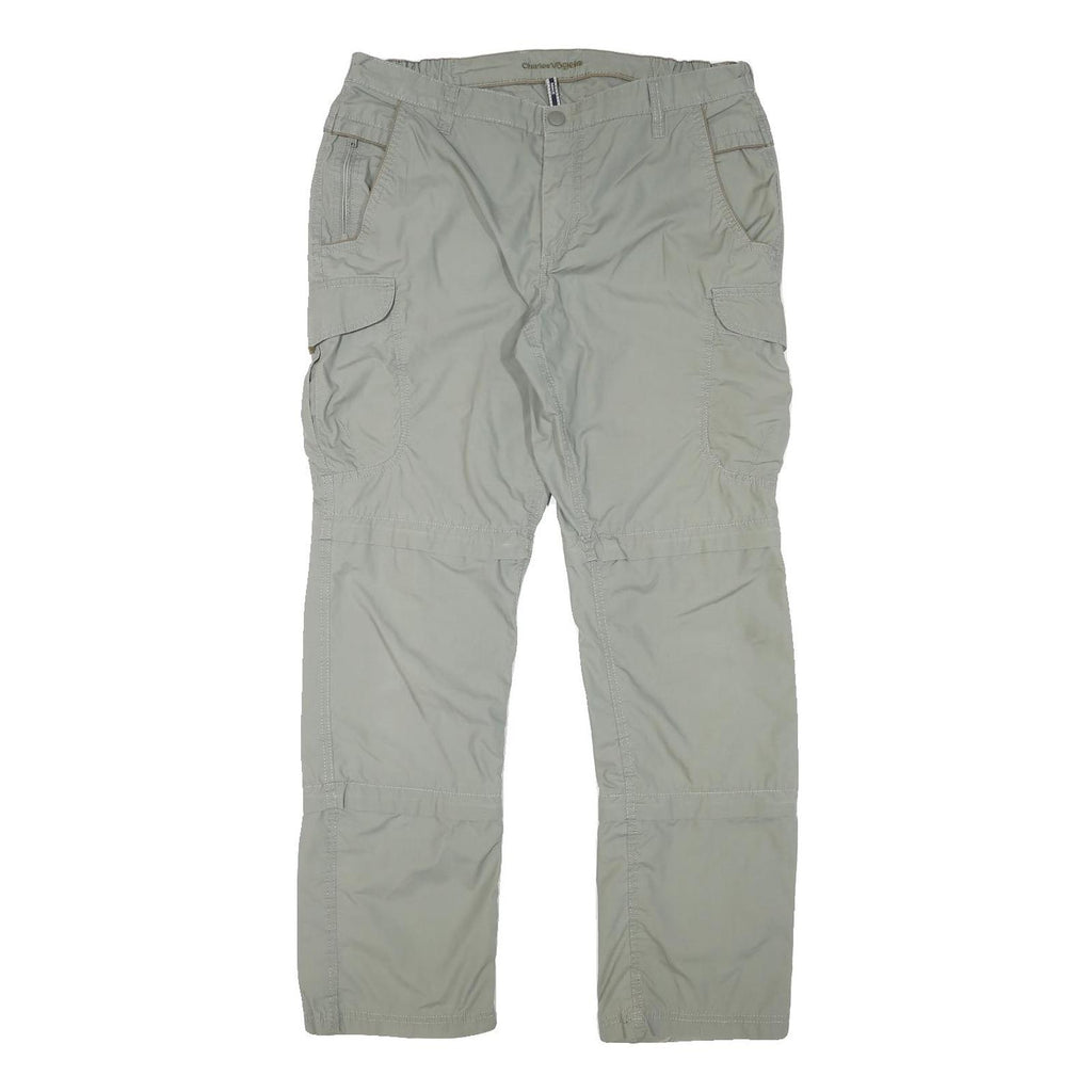 CHARLES VOGELE Mens Regular Fit Beige Polyester Blend Trousers W34 L31 Cargo