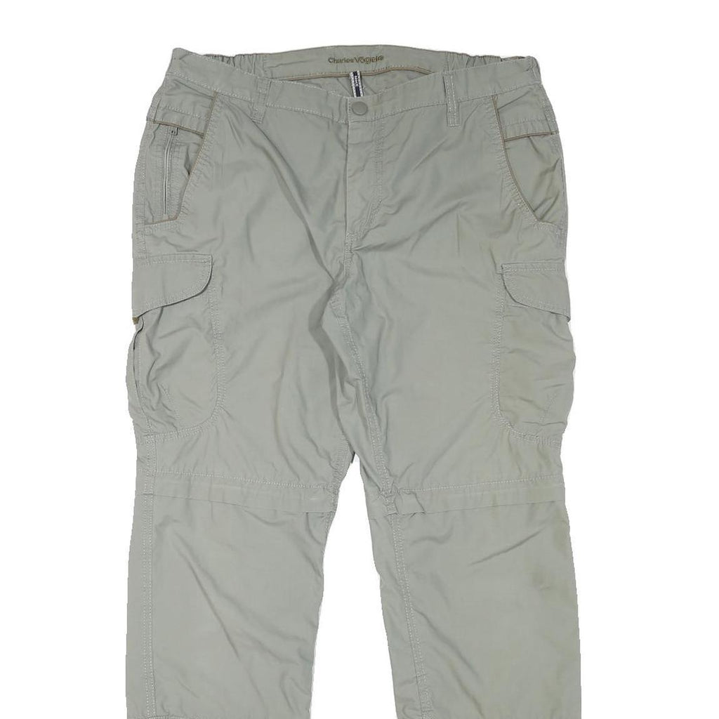 CHARLES VOGELE Mens Regular Fit Beige Polyester Blend Trousers W34 L31 Cargo