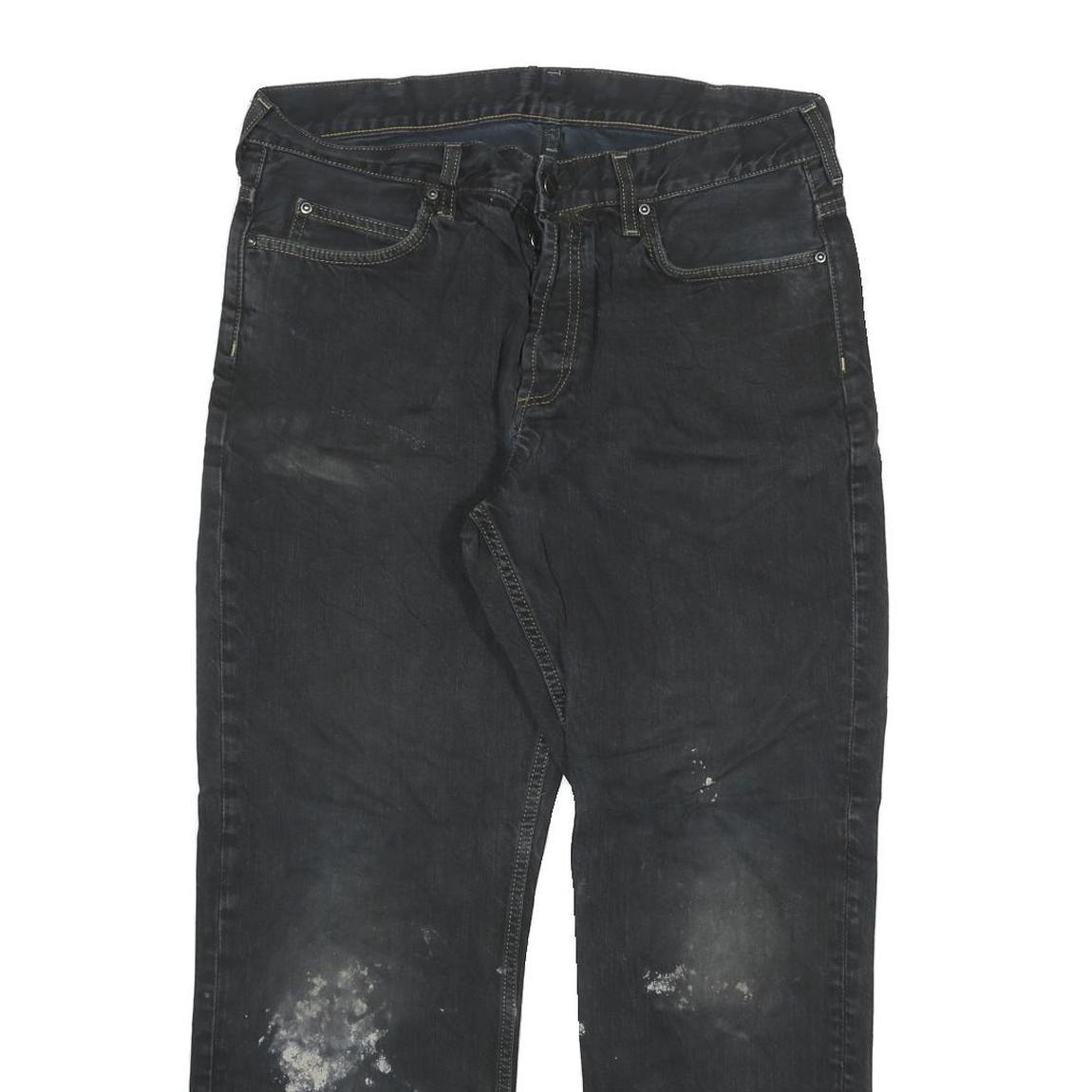 CARHARTT Mens Regular Fit Black Denim Jeans Button W32 L28 Cotton Blend Workwear