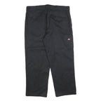 DICKIES Mens Black Cotton Blend Regular Fit Straight Leg Trousers W42 L30