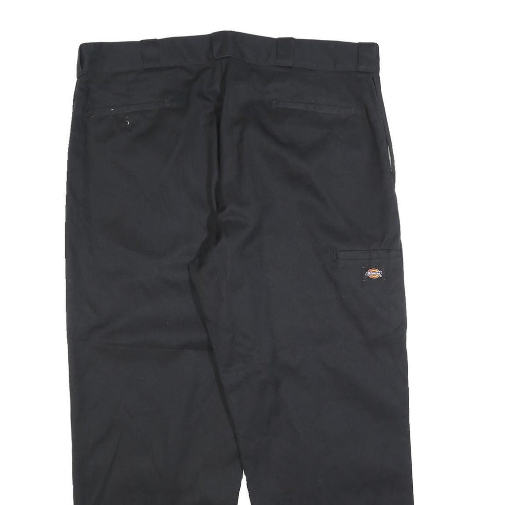 DICKIES Mens Black Cotton Blend Regular Fit Straight Leg Trousers W42 L30