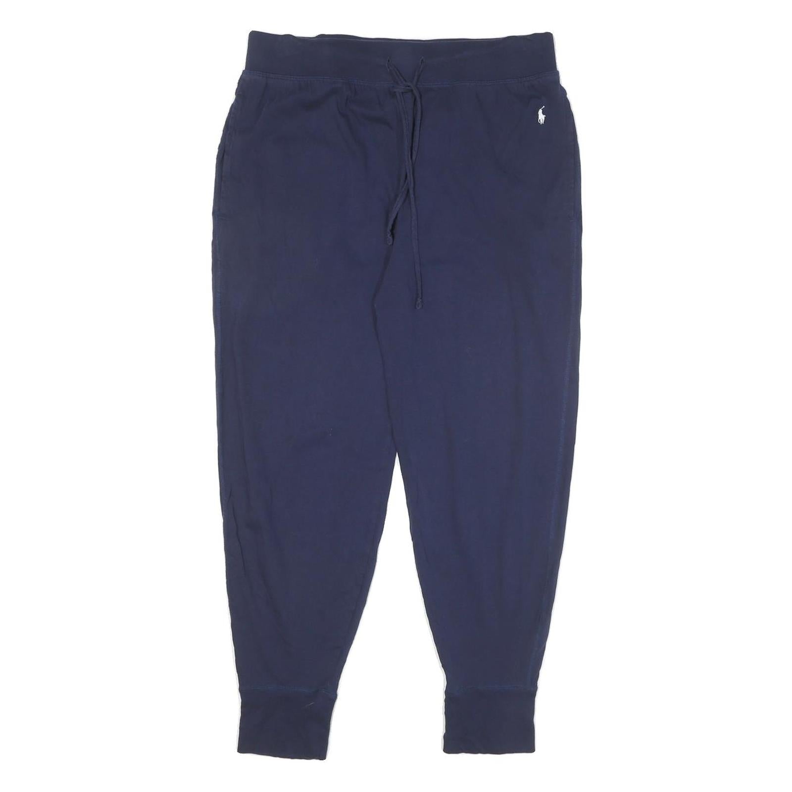 POLO RALPH LAUREN Womens Joggers Blue L W30 L25 Cotton Blend Slim Tapered Casual