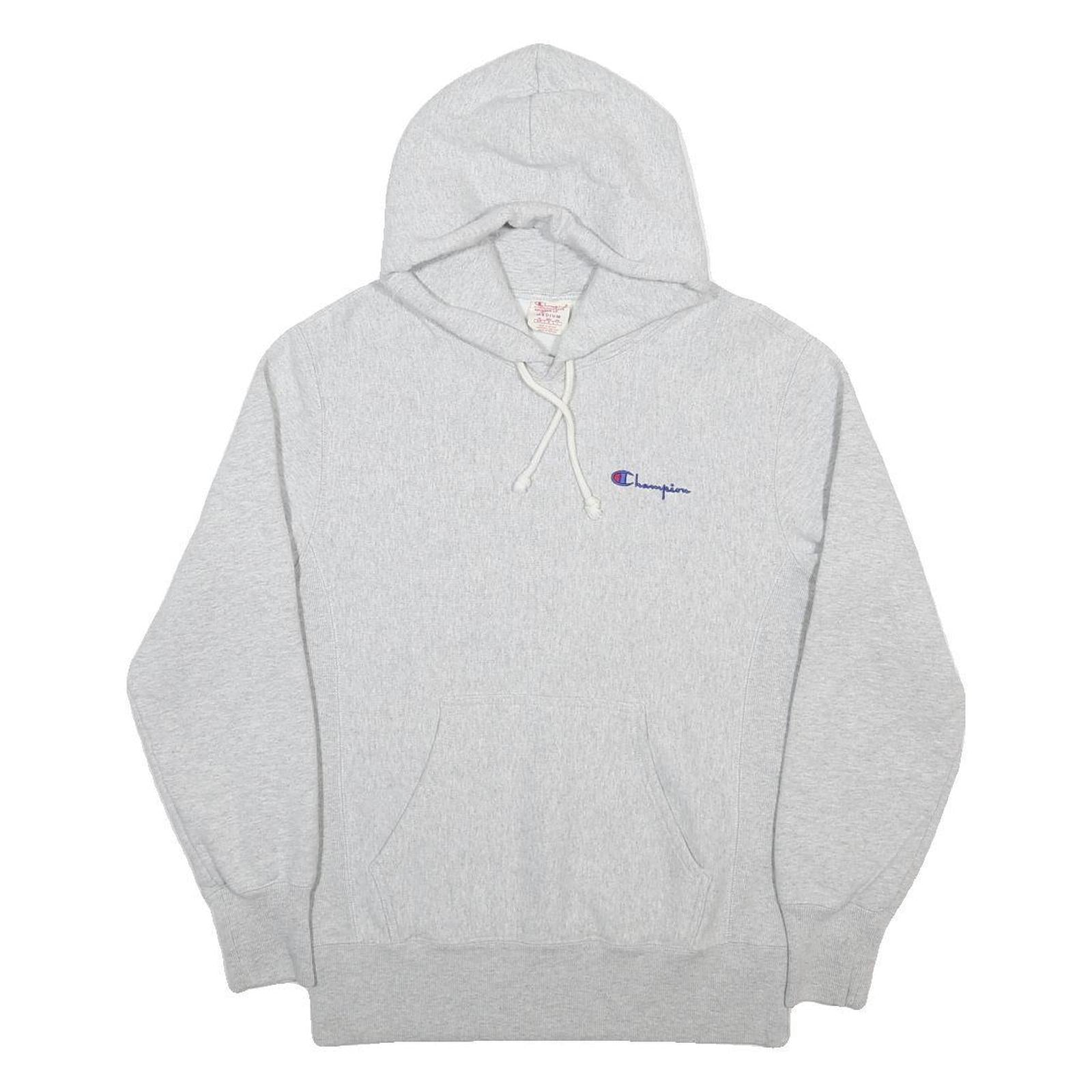 CHAMPION REVERSE WEAVE Womens Grey Pullover Hoodie M Cotton Blend Casual