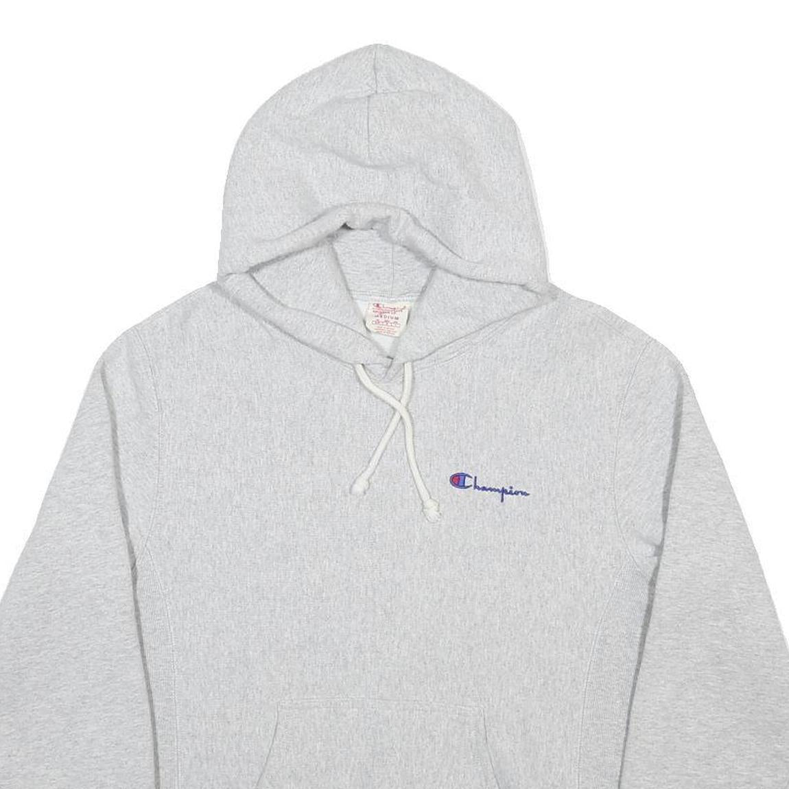 CHAMPION REVERSE WEAVE Womens Grey Pullover Hoodie M Cotton Blend Casual