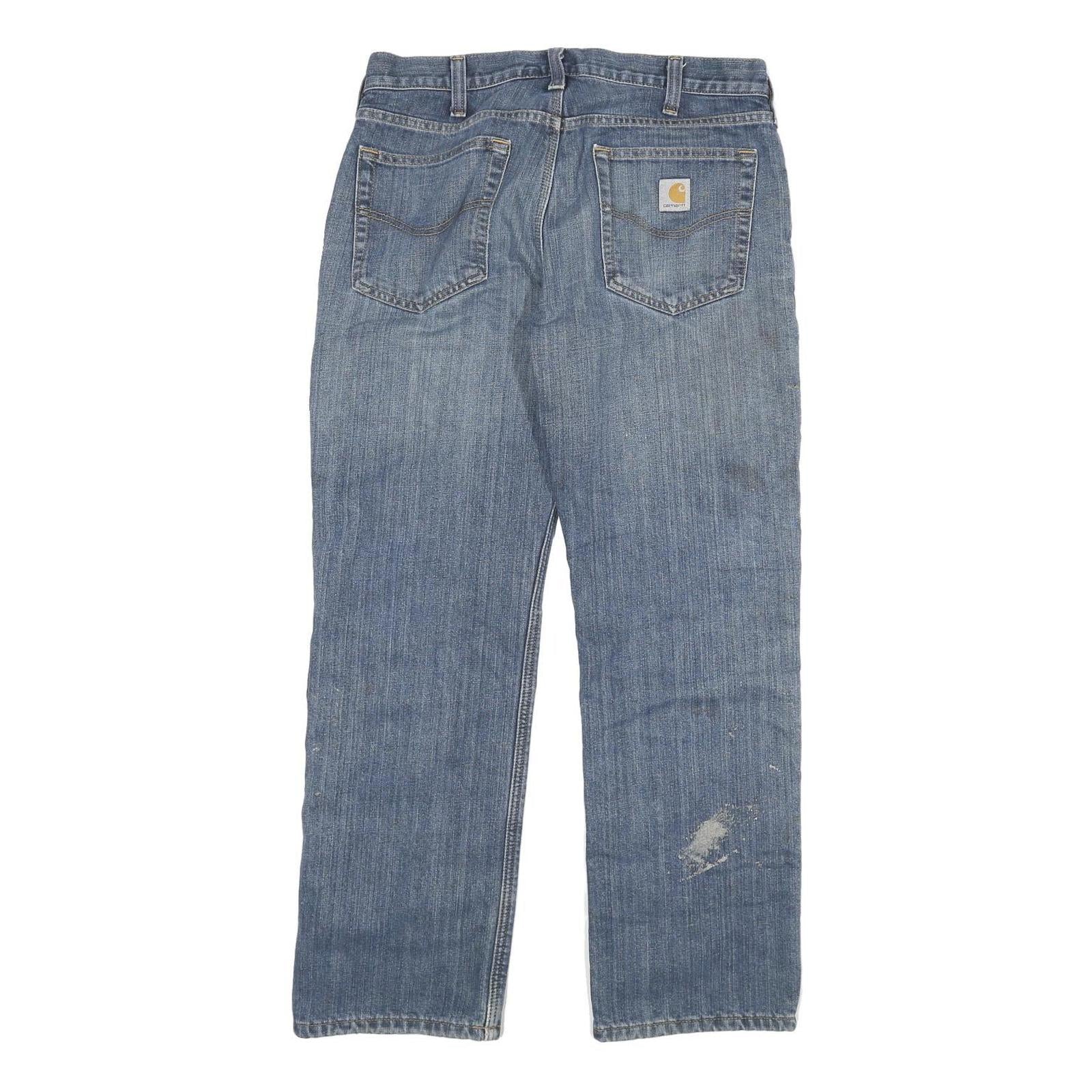 CARHARTT Mens Relaxed Fit Blue Denim Jeans W33 L30 Zip Casual Workwear