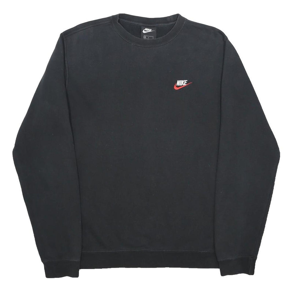 NIKE Mens Black Sweatshirt Crew Neck M Cotton Blend Casual Fitness
