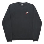 NIKE Mens Black Sweatshirt Crew Neck M Cotton Blend Casual Fitness