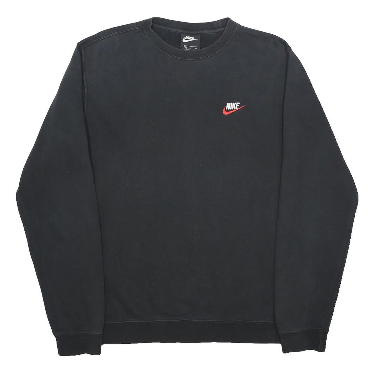 NIKE Mens Black Sweatshirt Crew Neck M Cotton Blend Casual Fitness