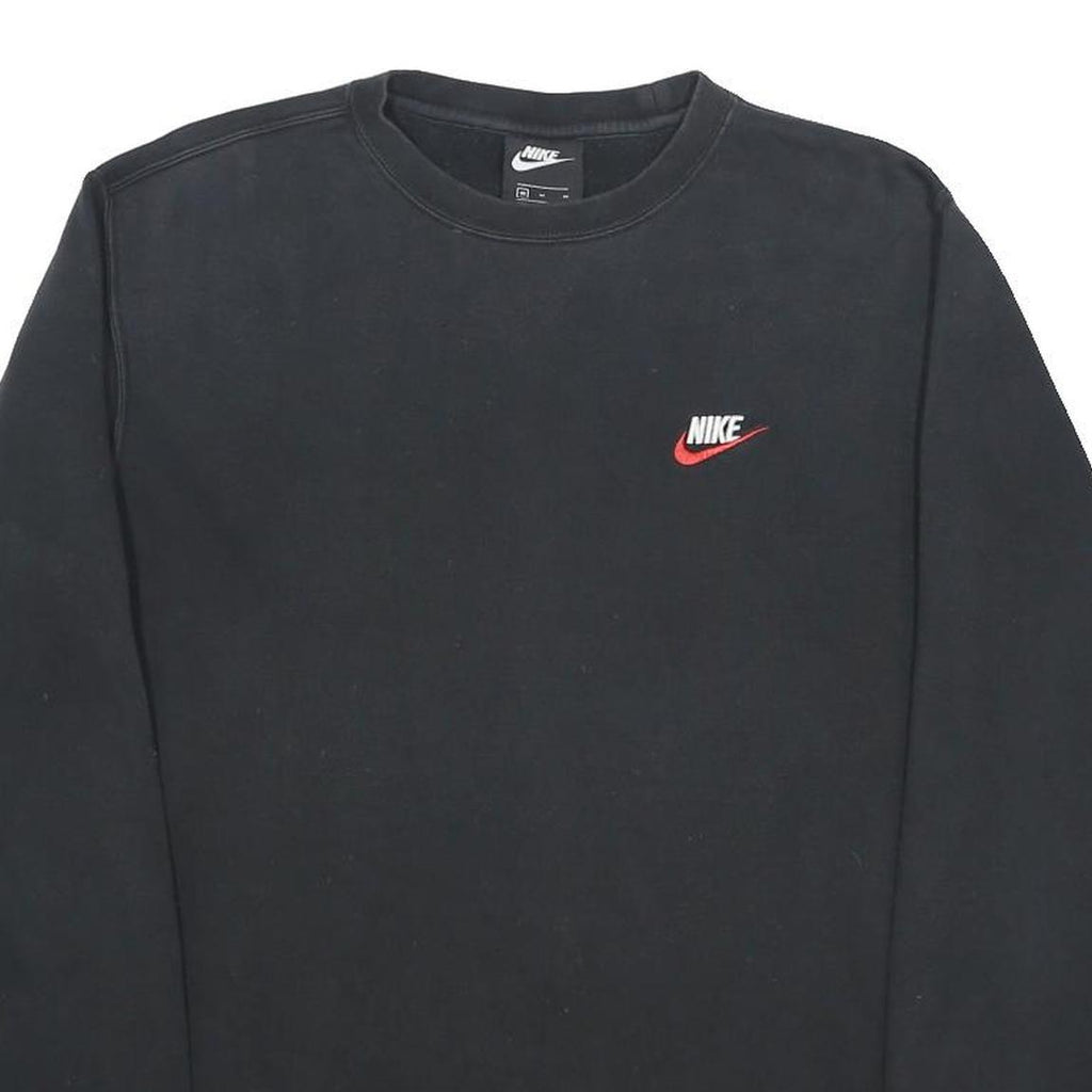 NIKE Mens Black Sweatshirt Crew Neck M Cotton Blend Casual Fitness