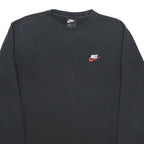 NIKE Mens Black Sweatshirt Crew Neck M Cotton Blend Casual Fitness