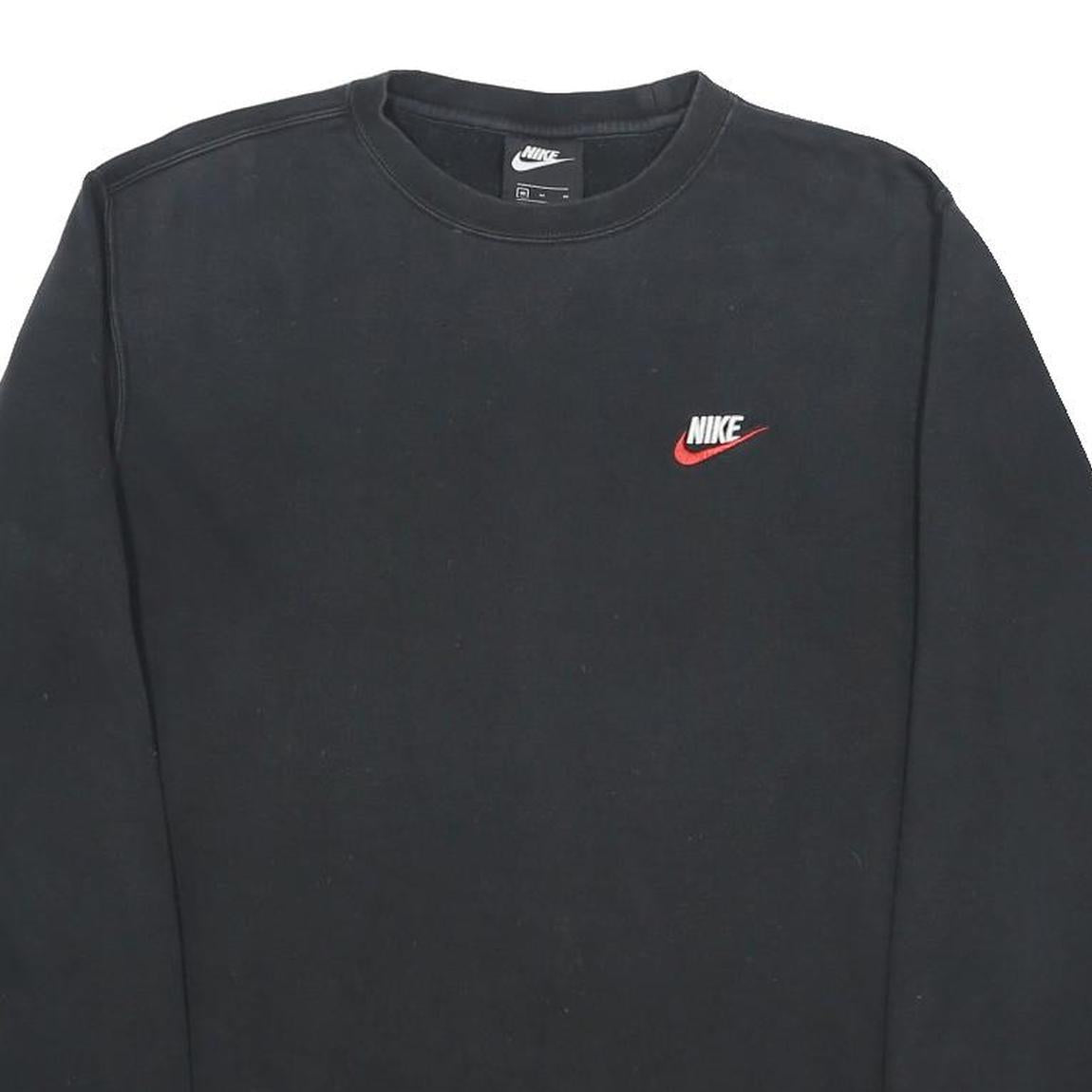 NIKE Mens Black Sweatshirt Crew Neck M Cotton Blend Casual Fitness