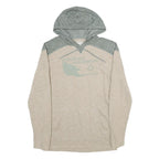 CHAMPION Mens Beige & Grey Friday Harbor Pullover Hoodie S Casual Cotton Blend