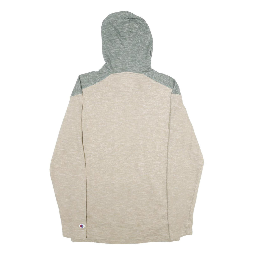CHAMPION Mens Beige & Grey Friday Harbor Pullover Hoodie S Casual Cotton Blend