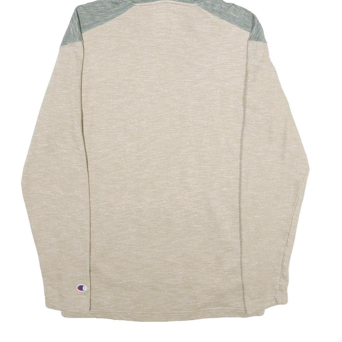 CHAMPION Mens Beige & Grey Friday Harbor Pullover Hoodie S Casual Cotton Blend