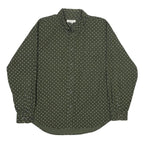 PRESWICK & MOORE Mens Green Printed Cotton Shirt XL Classic Button Down